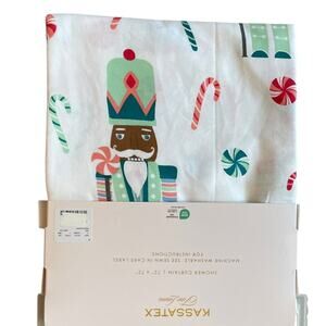 Kassatex Christmas Shower Curtain Holiday Nutcrackers & Candy Canes 72x72 New